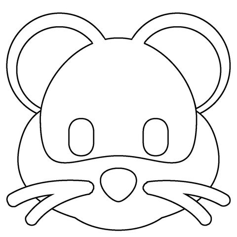 Hamster Face Emoji Coloring Page